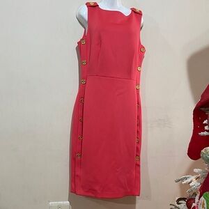 Calvin Klein Pink Mini Dress with Gold Accents